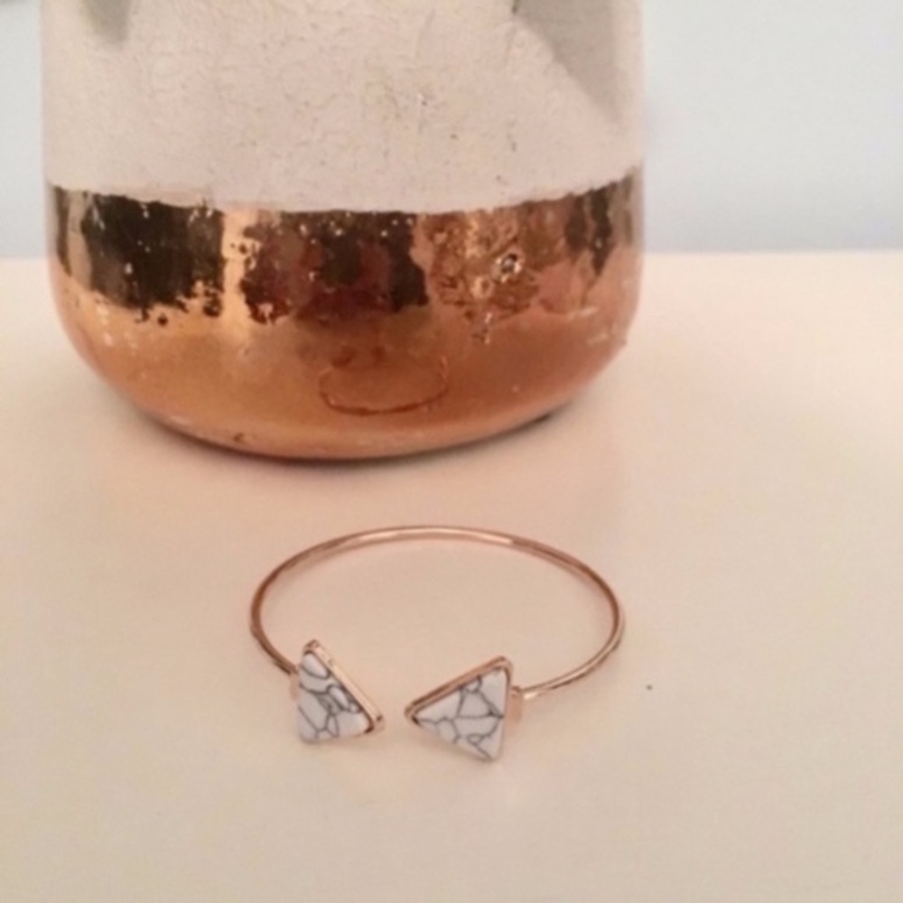 NWT Boho Marble Cuff Bangle Gold & White